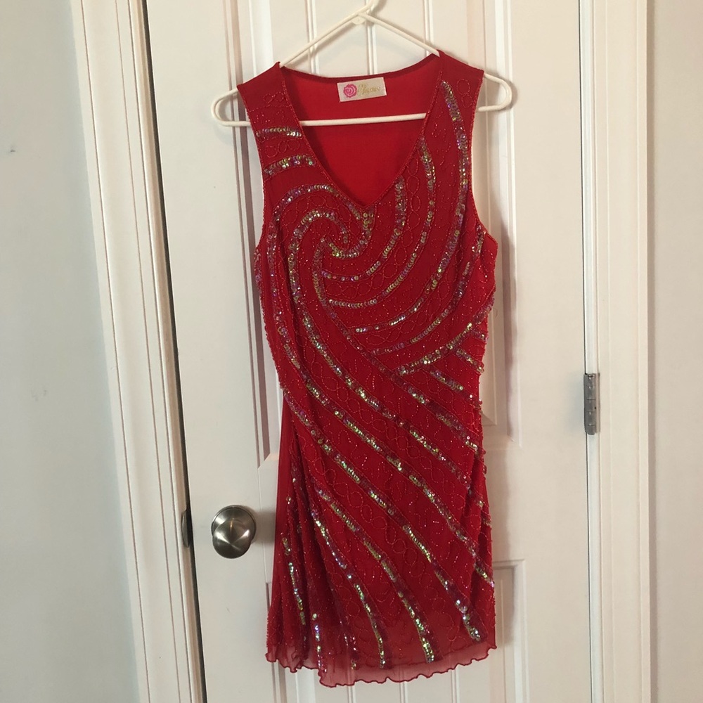 Red cocktail dress